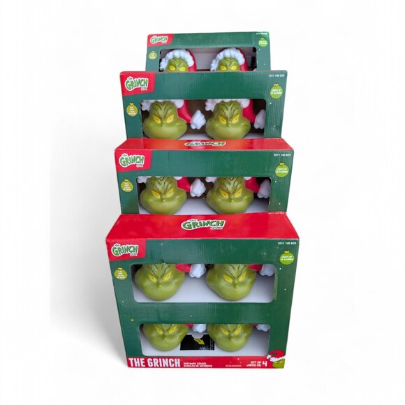 The Grinch Light Up Pathway Stakes 16 Count With Santa Hat LED Christmas Decor - Picture 1 of 9